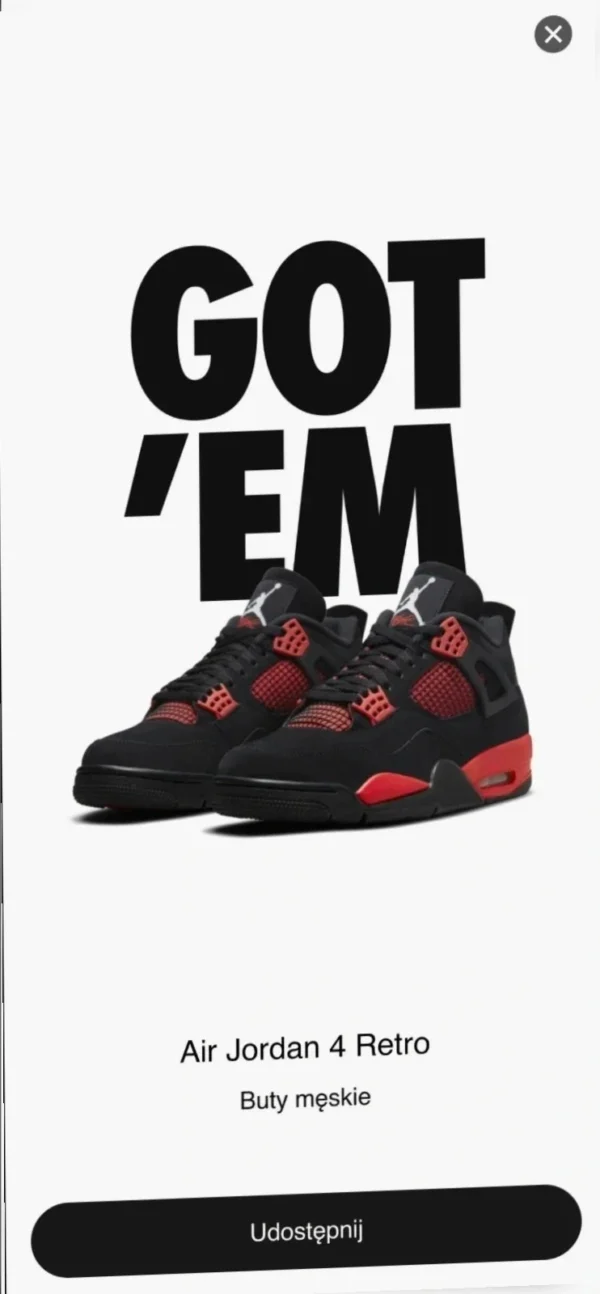 Nike Air Jordan 4 Retro Red thunder size 44 eu