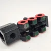 Metalowa figurka lokomotywy ciężka industrialna rzeźba 21 cm