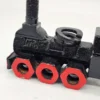 Metalowa figurka lokomotywy ciężka industrialna rzeźba 21 cm