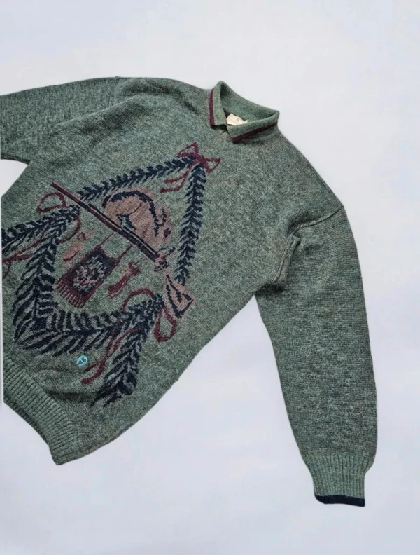 Etienne Aigner sweter wełniany z motywem Myśliwskim  moher, unisex