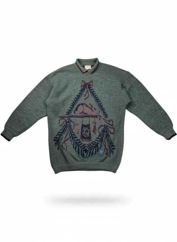 Etienne Aigner sweter wełniany z motywem Myśliwskim  moher, unisex