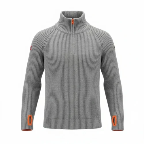 Sweter 100% wełniany Z krytymi łapkami Beaver Lake – styl outdoorowy