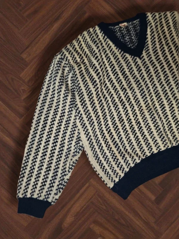 Ronin Rage wełniany Sweter vintage beż granat
