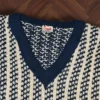 Ronin Rage wełniany Sweter vintage beż granat