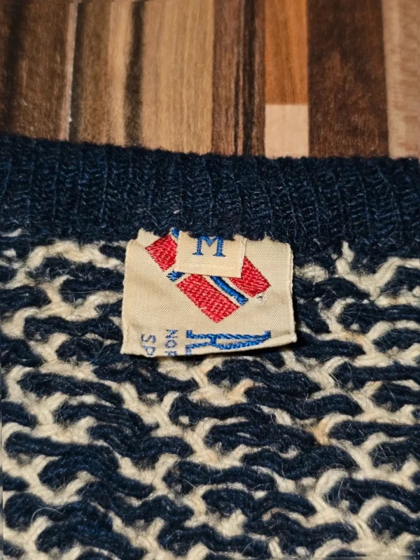 Ronin Rage wełniany Sweter vintage beż granat