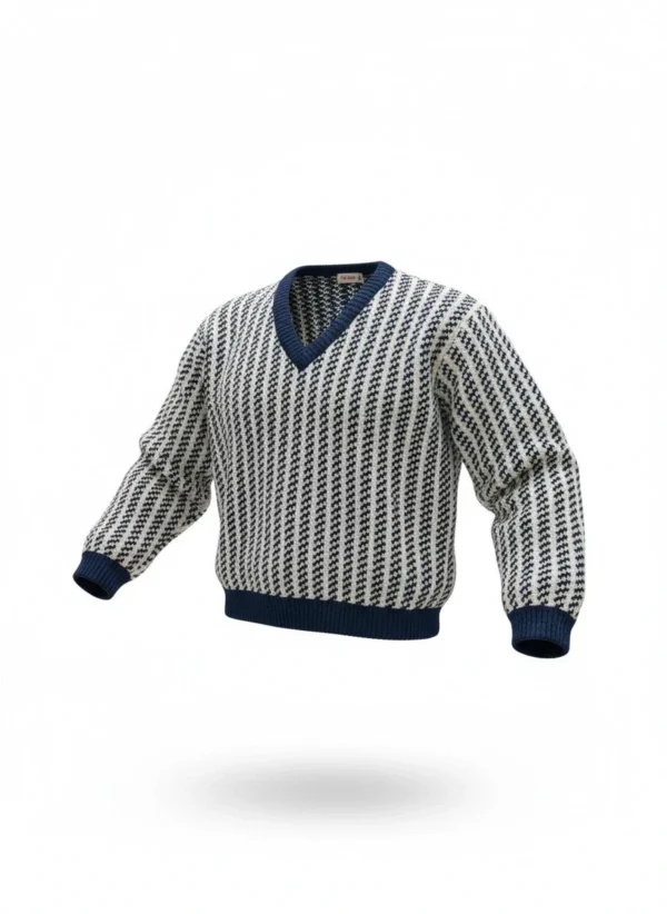 Ronin Rage wełniany Sweter vintage beż granat