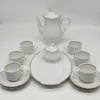 Mitterteich Bavaria Princess Gold serwis kawowy 6 osób biała porcelana złocona