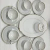 Mitterteich Bavaria Princess Gold serwis kawowy 6 osób biała porcelana złocona