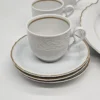 Mitterteich Bavaria Princess Gold serwis kawowy 6 osób biała porcelana złocona