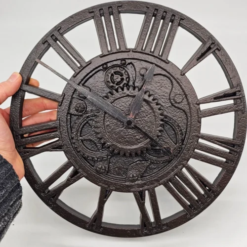 Zegar ścienny industrialny metalowy 29 cm rzymskie cyfry