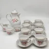 Porcelana Bavaria Schumann serwis kawowy kwiaty złocenia 9 filiżanek dzbanek cukiernica mlecznik