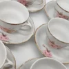 Porcelana Bavaria Schumann serwis kawowy kwiaty złocenia 9 filiżanek dzbanek cukiernica mlecznik