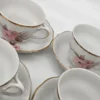 Porcelana Bavaria Schumann serwis kawowy kwiaty złocenia 9 filiżanek dzbanek cukiernica mlecznik