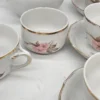 Porcelana Bavaria Schumann serwis kawowy kwiaty złocenia 9 filiżanek dzbanek cukiernica mlecznik