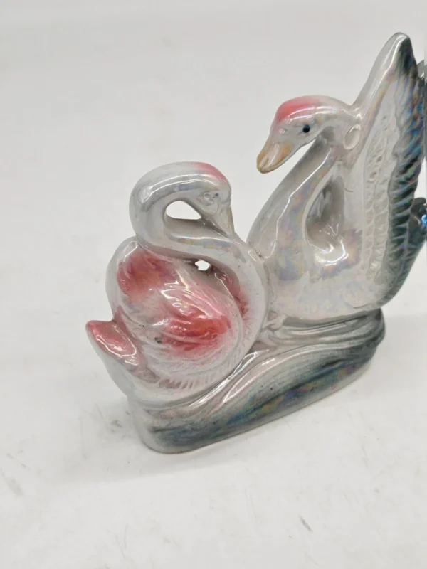 perłowe łabędzie Ceramiczne figurka dekoracyjna 14 cm