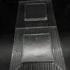 Szklane talerze kwadratowe 31x31 cm – komplet 2 sztuki, Delikatnie zielone szkło strukturalne