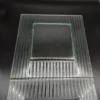 Szklane talerze kwadratowe 31x31 cm – komplet 2 sztuki, Delikatnie zielone szkło strukturalne