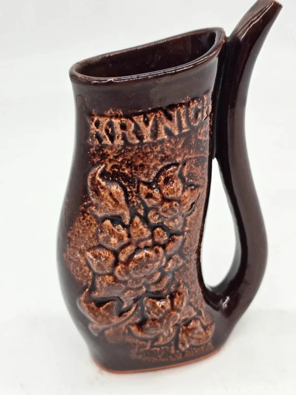 Kubek ceramiczny z rurką Krynica relief Kwiatowy 18 cm