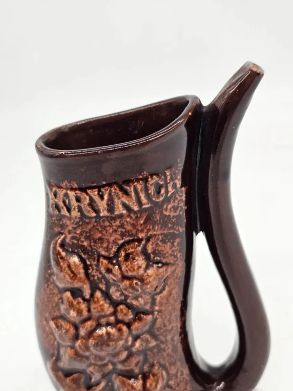 Kubek ceramiczny z rurką Krynica relief Kwiatowy 18 cm