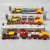 Drewniany Pociąg vintage Four Colour Suitcart komplet Z wagonami