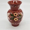 Ręcznie malowany Wazon ceramiczny Ludowy brązowy 18 cm