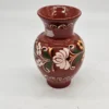 Ręcznie malowany Wazon ceramiczny Ludowy brązowy 18 cm