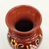 Ręcznie malowany Wazon ceramiczny Ludowy brązowy 18 cm