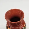 Ręcznie malowany Wazon ceramiczny Ludowy brązowy 18 cm