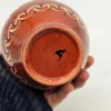 Ręcznie malowany Wazon ceramiczny Ludowy brązowy 18 cm