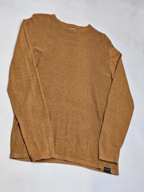 Musztardowy sweter męski Garcia, 100% bawełna, rozmiar M