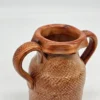 Rustykalny wazon ceramiczny 15 cm brąz szkliwiony dekoracyjny retro