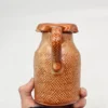 Rustykalny wazon ceramiczny 15 cm brąz szkliwiony dekoracyjny retro
