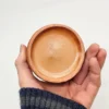 Rustykalny wazon ceramiczny 15 cm brąz szkliwiony dekoracyjny retro