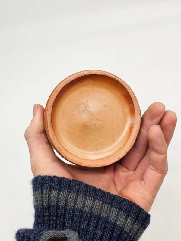 Rustykalny wazon ceramiczny 15 cm brąz szkliwiony dekoracyjny retro