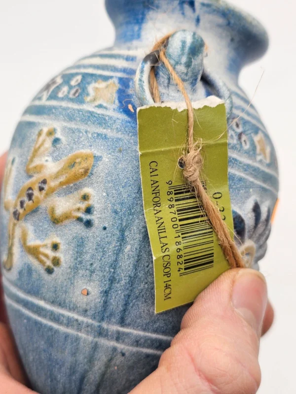 Ceramica AU Canarias amfora ceramiczna 17 cm na metalowym stojaku oryginał Wyspy Kanaryjskie
