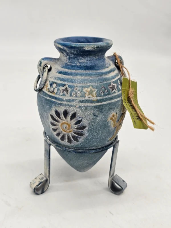 Ceramica AU Canarias amfora ceramiczna 17 cm na metalowym stojaku oryginał Wyspy Kanaryjskie