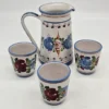 Zestaw ceramiczny Handarbeit Niemcy dzbanek + 3 kubki ręcznie malowane