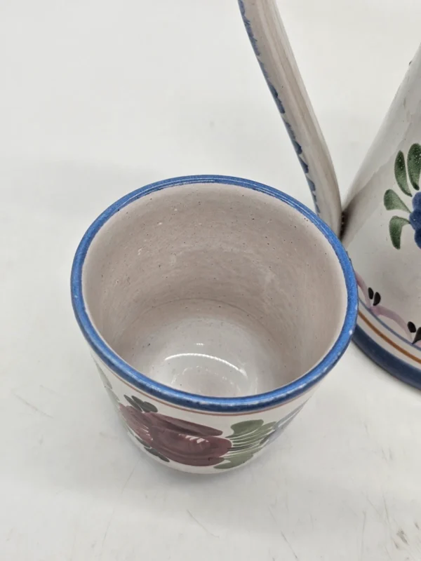 Zestaw ceramiczny Handarbeit Niemcy dzbanek + 3 kubki ręcznie malowane