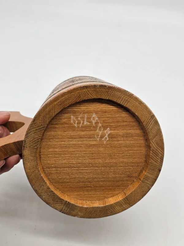 Drewniany kufel Oslo 98 700 ml wysoki 15 cm vintage