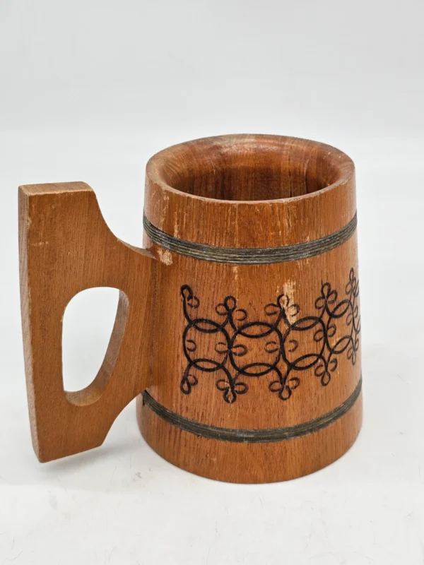Drewniany kufel Oslo 98 700 ml wysoki 15 cm vintage