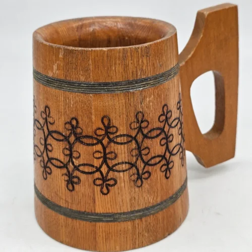 Drewniany kufel Oslo 98 700 ml wysoki 15 cm vintage