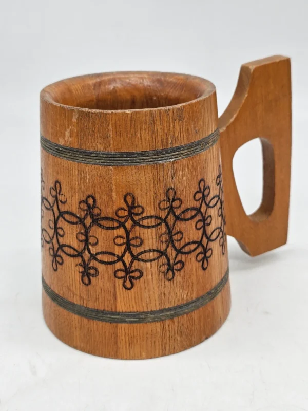 Drewniany kufel Oslo 98 700 ml wysoki 15 cm vintage