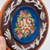 Talerz ścienny ręcznie malowany 19 cm folk kwiaty