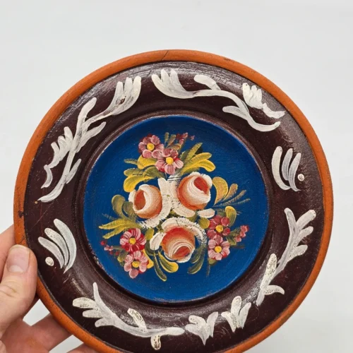 Talerz ścienny ręcznie malowany 19 cm folk kwiaty