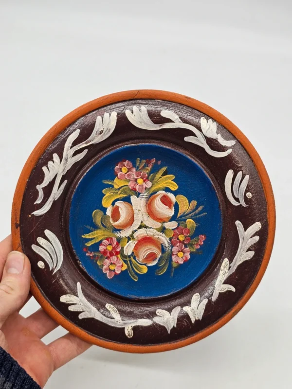 Talerz ścienny ręcznie malowany 19 cm folk kwiaty