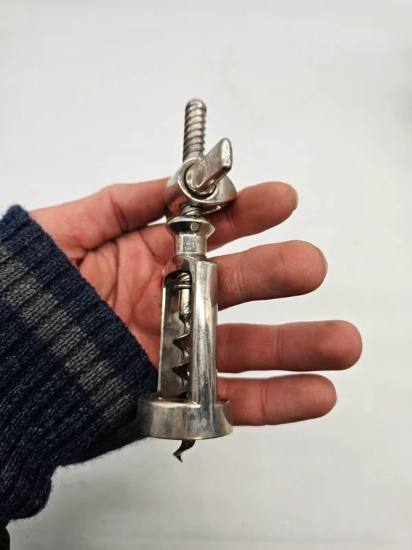 Korkociąg śrubowy metalowy klasyczny solidny model z uchwytem T
