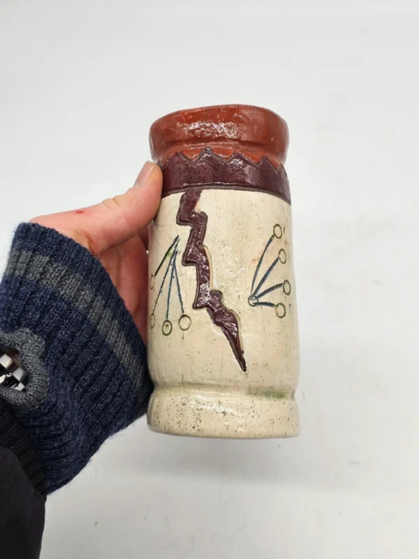 Ręcznie robiona ceramiczna grzechotka dekoracyjna handmade 17 cm
