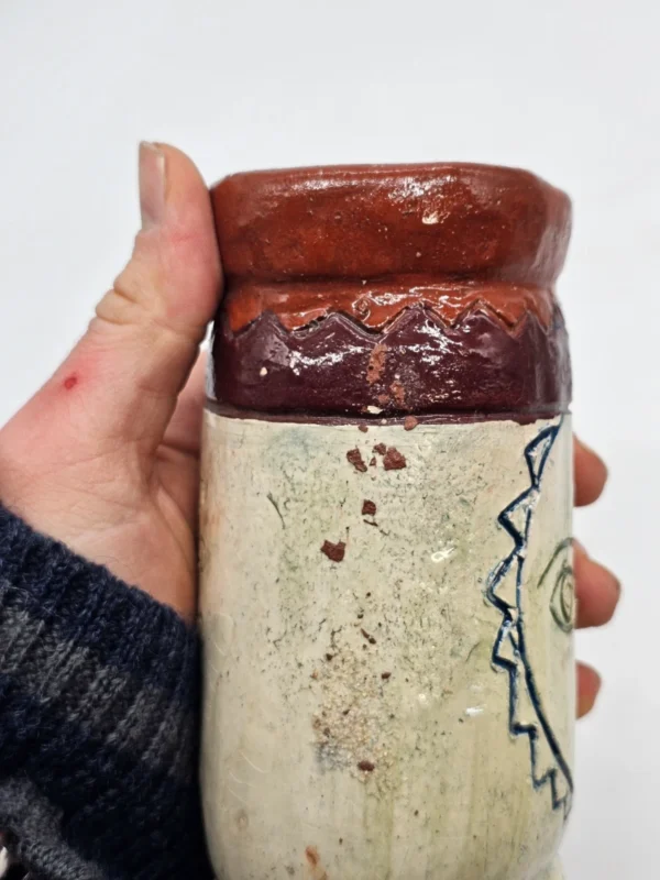 Ręcznie robiona ceramiczna grzechotka dekoracyjna handmade 17 cm