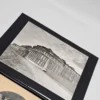 Zestaw starych fotografii czarno białych 3 szt oraz obrazek w ramce