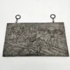 Metalowa płaskorzeźba scena wiejska z wołami 39x22 cm